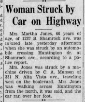 Woman Struck By Car on Highway